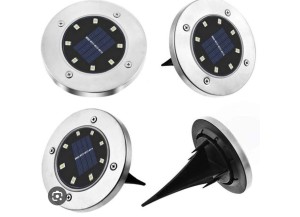 KIT C/4 ESPETO DE LED SOLAR P JARDIM LUZ BRANCA