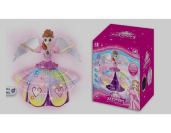 BONECA MUSICAL ANJO C/ ASAS  SONS E LUZES ABRE VESTIDO