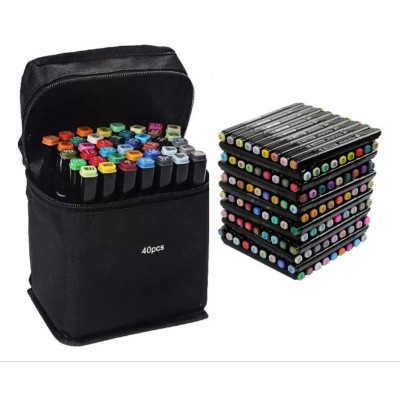 KIT 40 CORES CANETAS PONTA DUPLA JB-1003